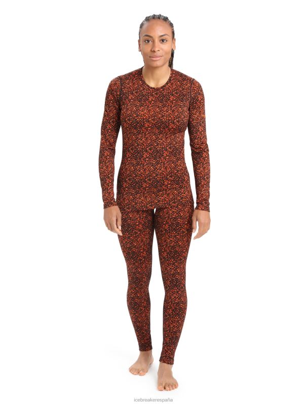 Icebreaker mujer Merino 200 Oasis camiseta térmica de manga larga Crewe liquen 0V2J0835 ropa Cerezo negro