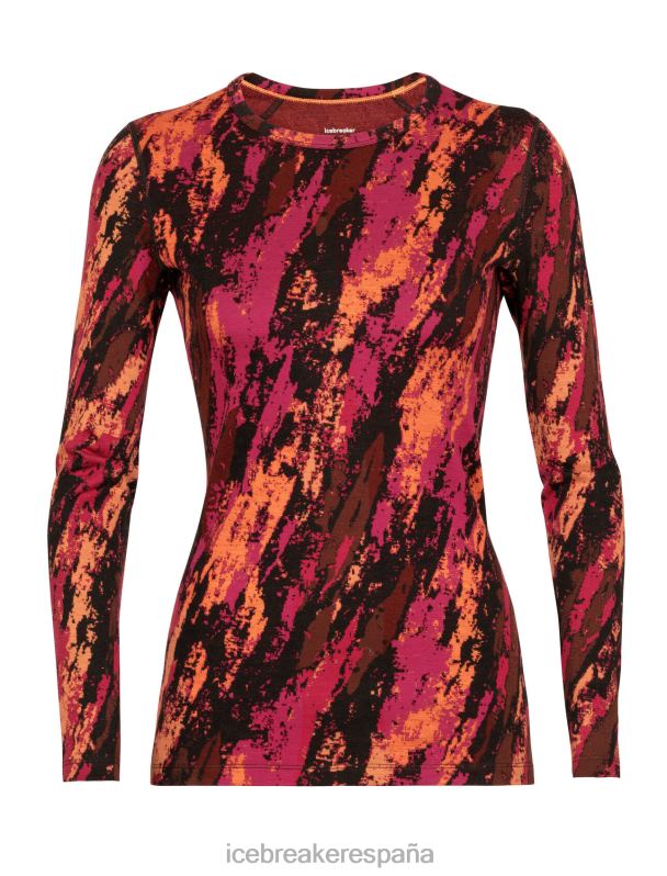 Icebreaker mujer Merino 250 Vertex camiseta térmica de manga larga para tripulación sedimentaria 0V2J0829 ropa cereza/flash