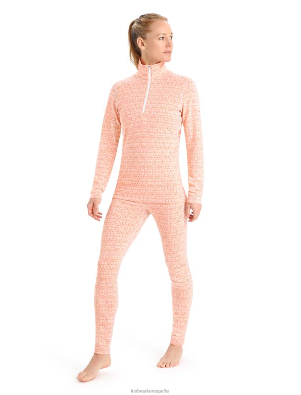Icebreaker mujer Merino 250 Vertex camiseta térmica de manga larga y media cremallera Alpine Geo 0V2J0821 ropa nieve/destello