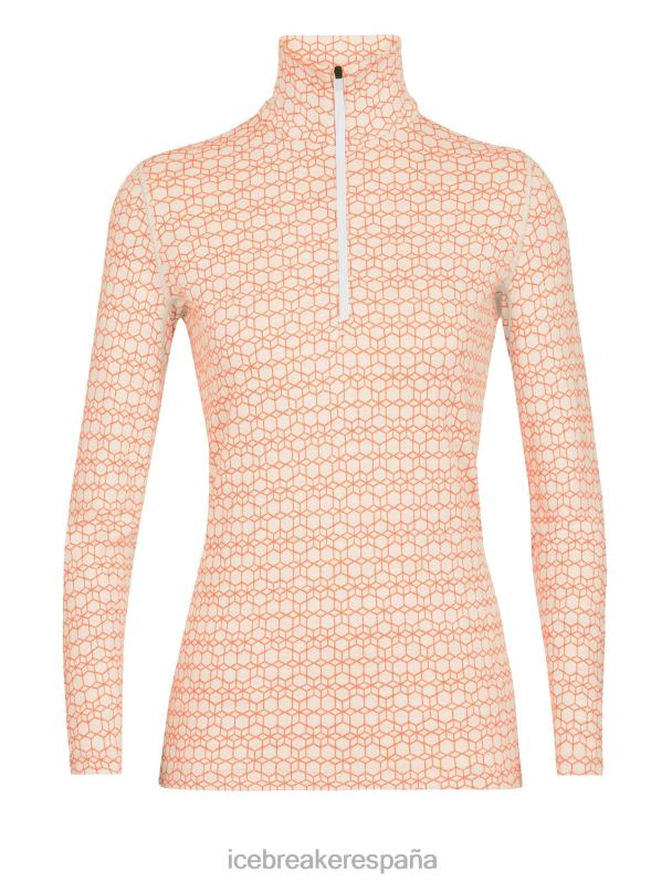 Icebreaker mujer Merino 250 Vertex camiseta térmica de manga larga y media cremallera Alpine Geo 0V2J0821 ropa nieve/destello