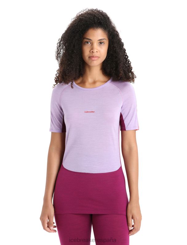 Icebreaker mujer Top térmico de manga corta con cuello redondo de merino 125 Zoneknit 0V2J0589 ropa mirada morada/ir baya