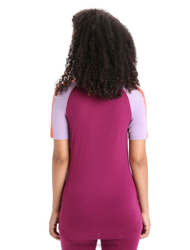 Icebreaker mujer Top térmico de manga corta con cuello redondo de merino 125 Zoneknit 0V2J0589 ropa mirada morada/ir baya