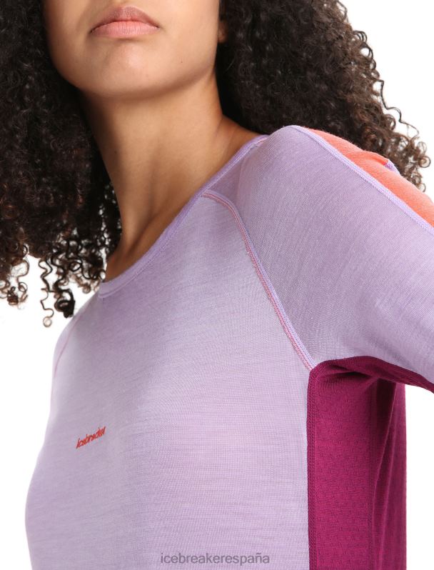 Icebreaker mujer Top térmico de manga corta con cuello redondo de merino 125 Zoneknit 0V2J0589 ropa mirada morada/ir baya