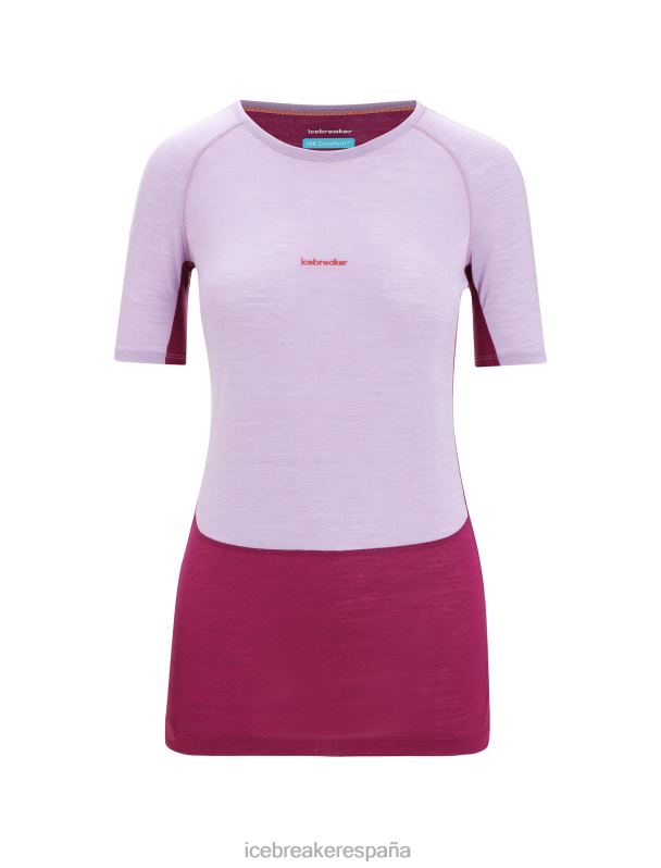 Icebreaker mujer Top térmico de manga corta con cuello redondo de merino 125 Zoneknit 0V2J0589 ropa mirada morada/ir baya
