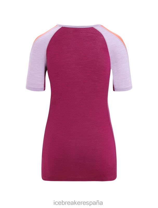 Icebreaker mujer Top térmico de manga corta con cuello redondo de merino 125 Zoneknit 0V2J0589 ropa mirada morada/ir baya