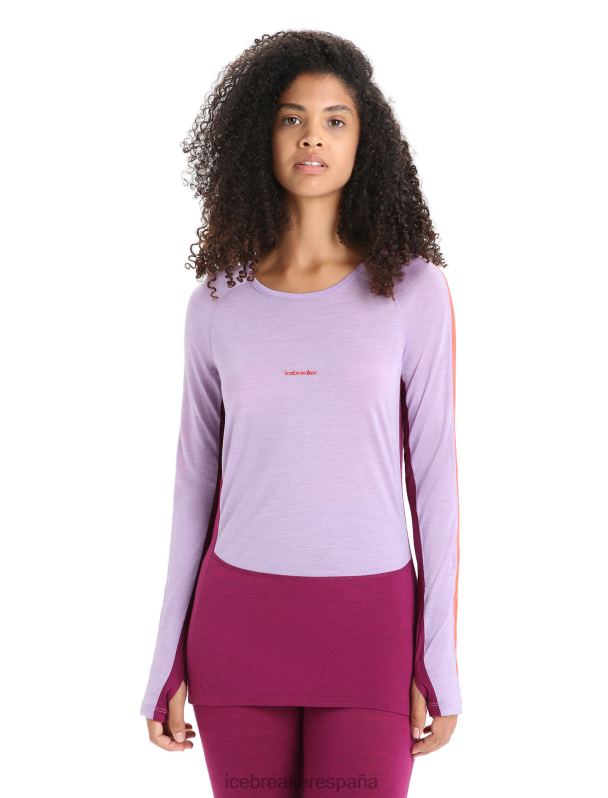 Icebreaker mujer Top térmico de manga larga con cuello redondo de merino 125 Zoneknit 0V2J0591 ropa mirada morada/ir baya