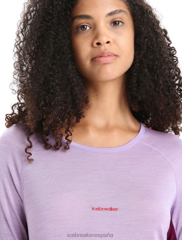 Icebreaker mujer Top térmico de manga larga con cuello redondo de merino 125 Zoneknit 0V2J0591 ropa mirada morada/ir baya