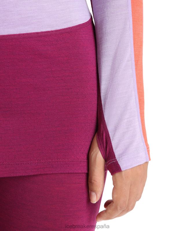 Icebreaker mujer Top térmico de manga larga con cuello redondo de merino 125 Zoneknit 0V2J0591 ropa mirada morada/ir baya