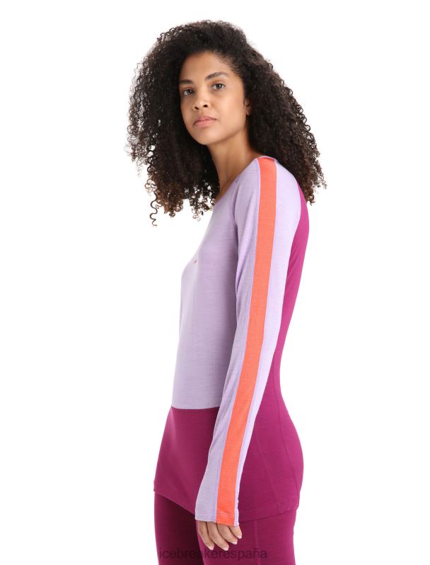 Icebreaker mujer Top térmico de manga larga con cuello redondo de merino 125 Zoneknit 0V2J0591 ropa mirada morada/ir baya