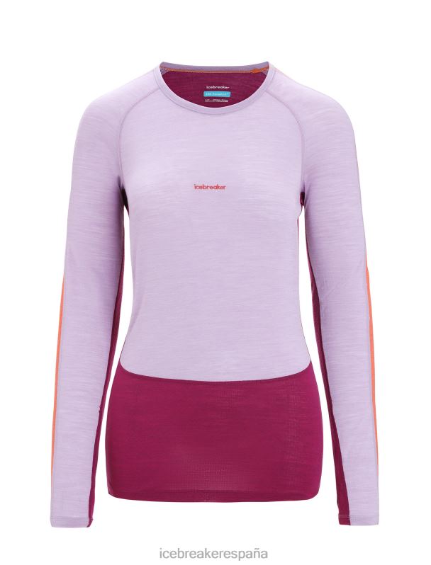Icebreaker mujer Top térmico de manga larga con cuello redondo de merino 125 Zoneknit 0V2J0591 ropa mirada morada/ir baya
