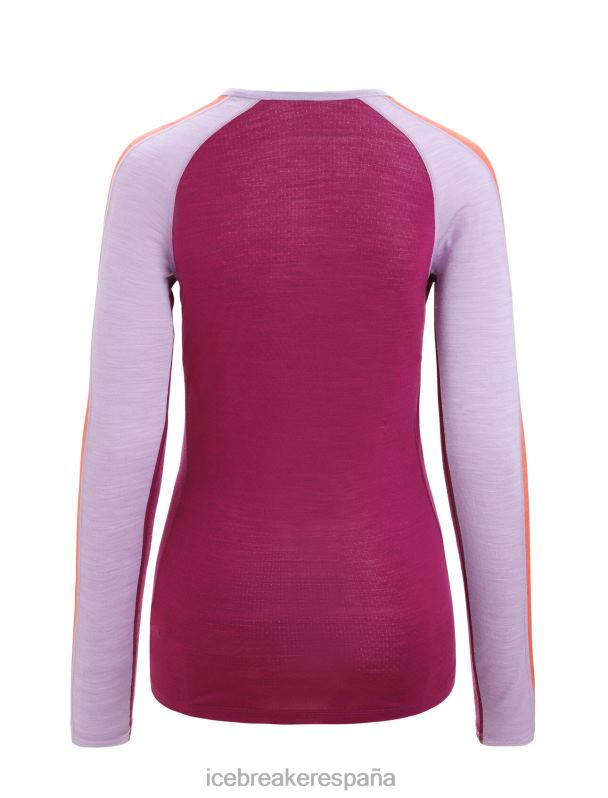 Icebreaker mujer Top térmico de manga larga con cuello redondo de merino 125 Zoneknit 0V2J0591 ropa mirada morada/ir baya
