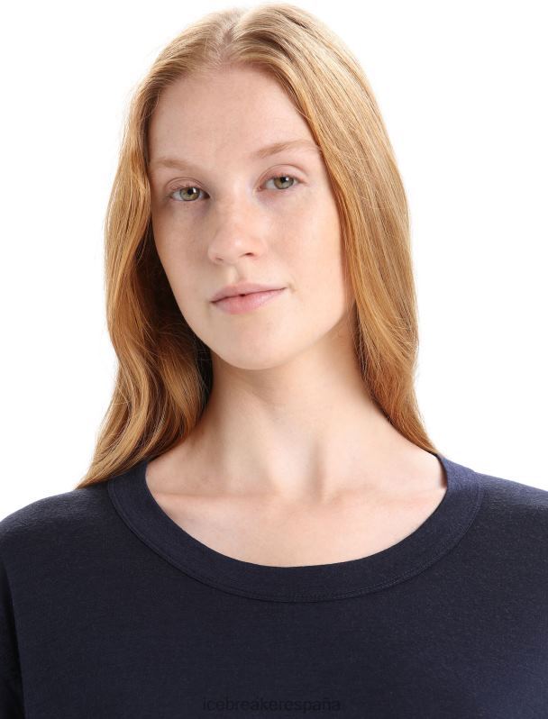 Icebreaker mujer vestido de granero de merino 0V2J0727 ropa azul marino de medianoche