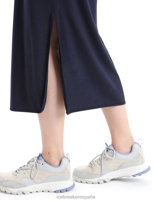 Icebreaker mujer vestido de granero de merino 0V2J0727 ropa azul marino de medianoche