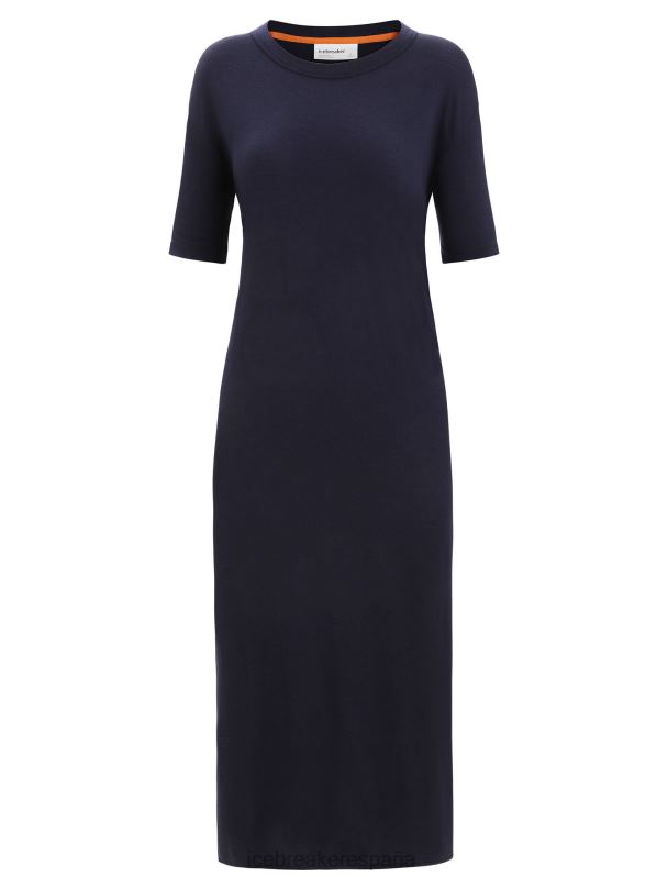 Icebreaker mujer vestido de granero de merino 0V2J0727 ropa azul marino de medianoche