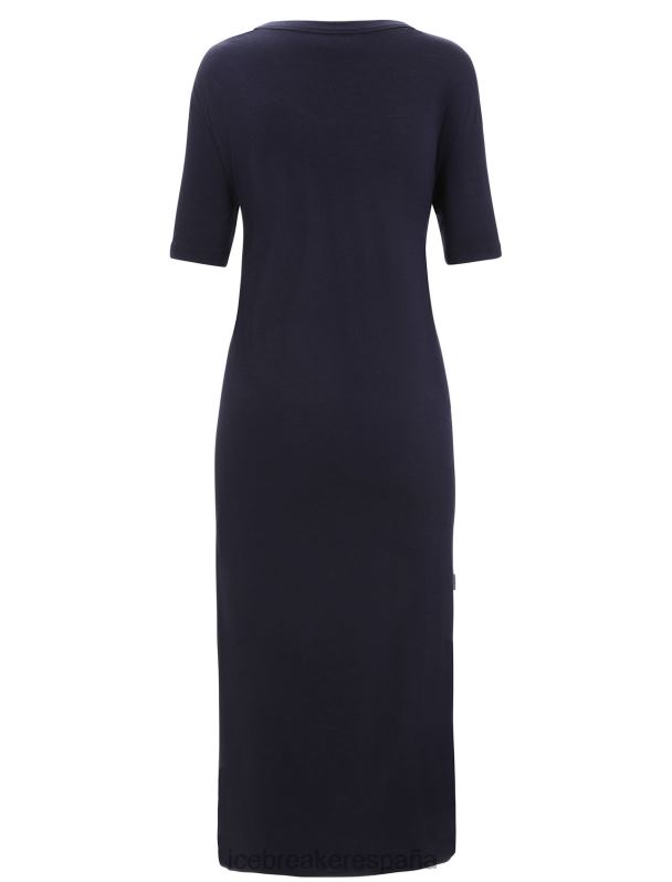 Icebreaker mujer vestido de granero de merino 0V2J0727 ropa azul marino de medianoche