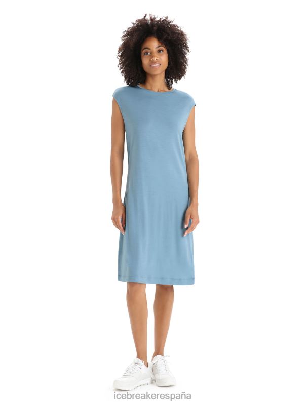 Icebreaker mujer vestido sin mangas de merino granary 0V2J0728 ropa azul astral