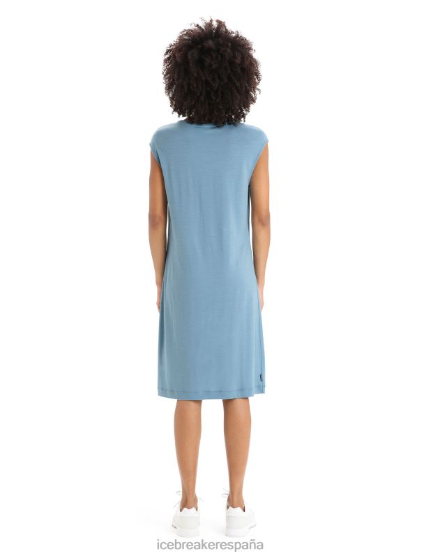 Icebreaker mujer vestido sin mangas de merino granary 0V2J0728 ropa azul astral