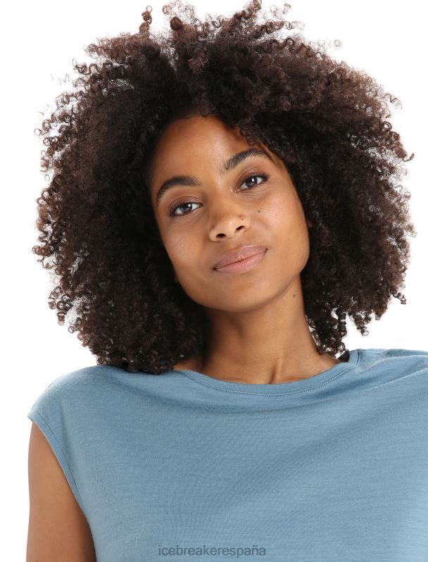 Icebreaker mujer vestido sin mangas de merino granary 0V2J0728 ropa azul astral