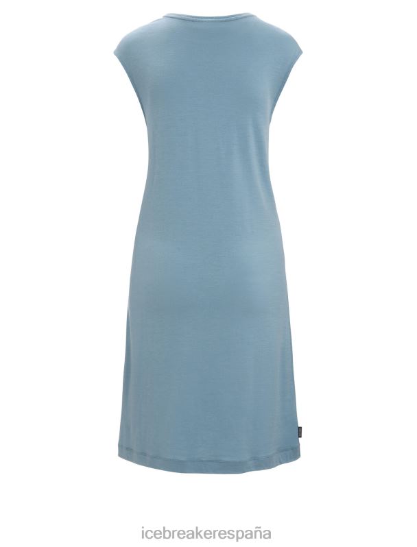 Icebreaker mujer vestido sin mangas de merino granary 0V2J0728 ropa azul astral