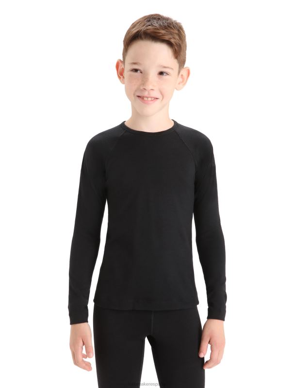 Icebreaker niños Camiseta térmica de manga larga Merino 200 Oasis 0V2J0934 ropa negro